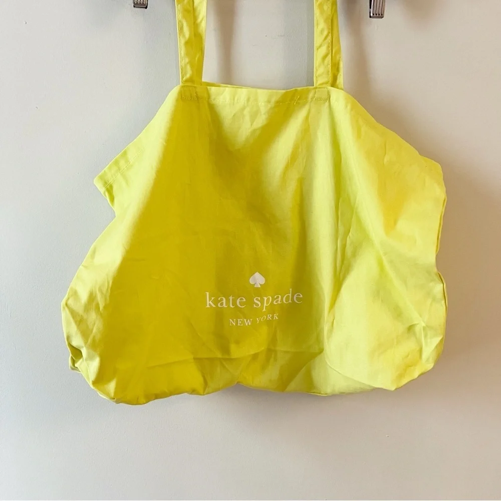 Kate Spade Neon Yellow Cotton Canvas Tote Shopping Bag Multi-use